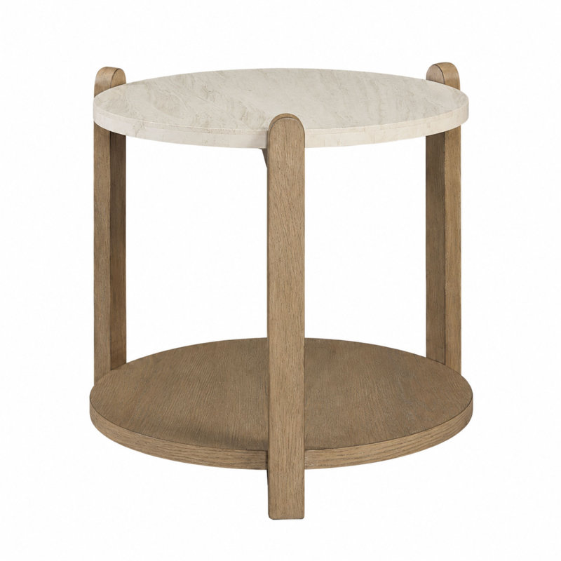 Marielle Stone Top End Table - Toffee