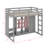 Twin Size Wood Loft Bed With Wardrobe & Shelves & Cabinet,-493047634