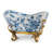 Blue White Floral Bird Oval Basin
