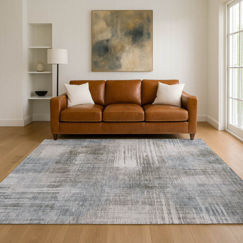 Tapis abstrait intérieur / extérieur lavable à la machine Chantille ACN2718, 10 pi x 14 pi, Taupe
