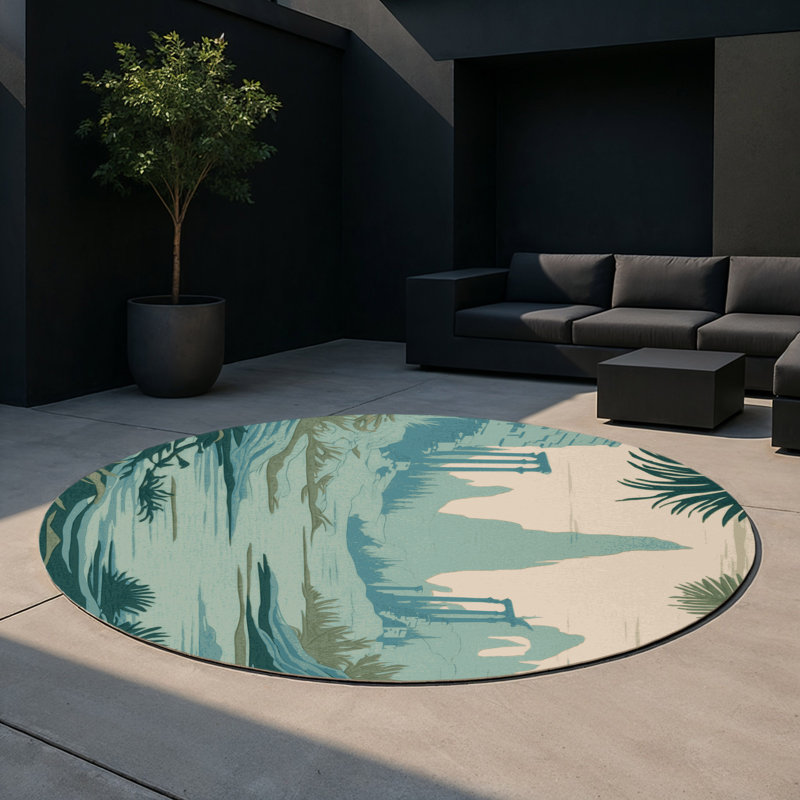 Forest Of Secrets Indoor And Outdoor Area Rug, Round 5'