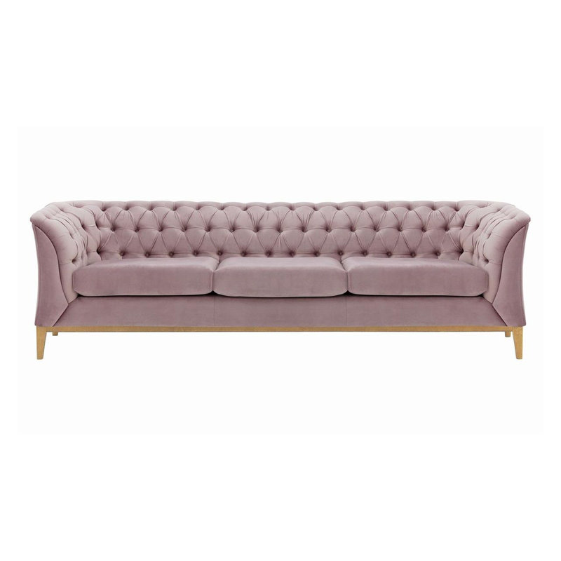 Burnham Velvet 3 Seater Sofa, Purple