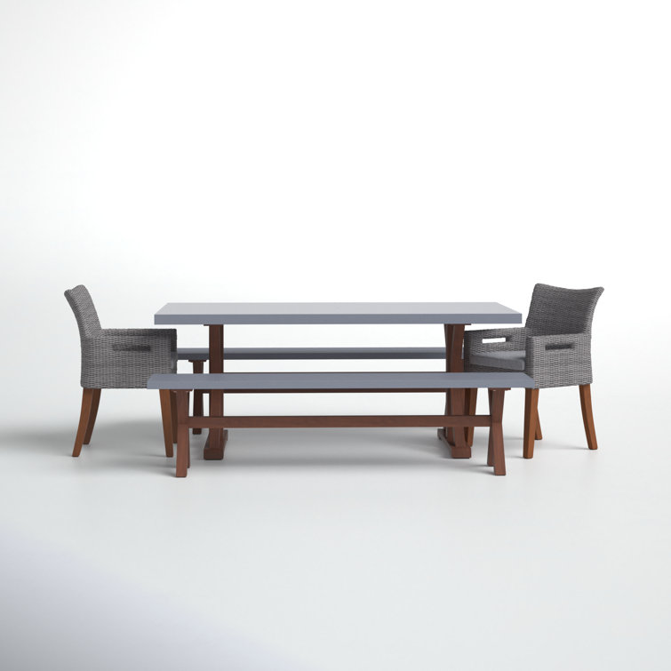 Fleur 74'' Rectangular 8 - Person Outdoor Dining Set with Cushions