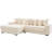 110.75" Modular L Shaped Sofa, Corduroy Fabric Sectional Couch,With A Movable Footstool, Cup Holders,Bring 8 Throw Pillows,Side Pocket,Unfold Into A Bed,Beige-801475382