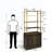 2-Doors Storage Cabinet Golden Bookcase