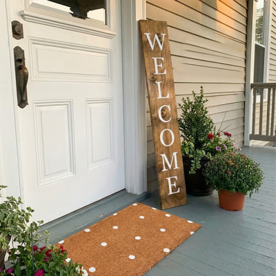White Welcome Porch Leaner 47" x 7.25"