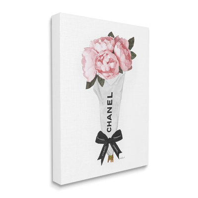 Pivoine rose, bouquet de fleurs glamour surdimensionné et encadré, art numérique sur toile par Amanda Greenwood