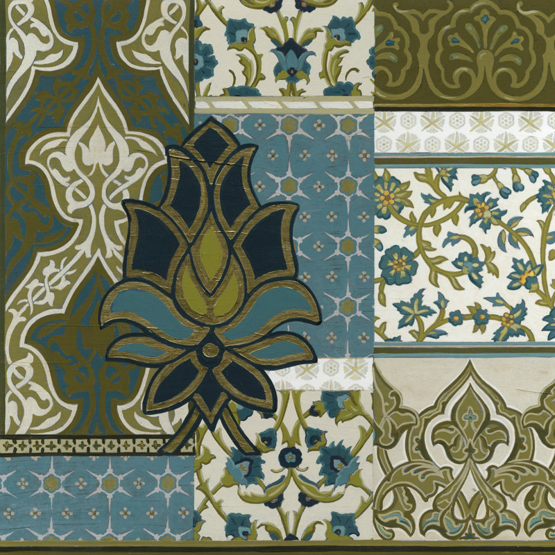 Persian Patchwork I 1 Piece Wrapped Canvas Wall Art, 30cm H x 30cm W