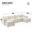 Chenille Modular Cloud Couch with Deep Wide Seating and Movable Ottomans-1350274081