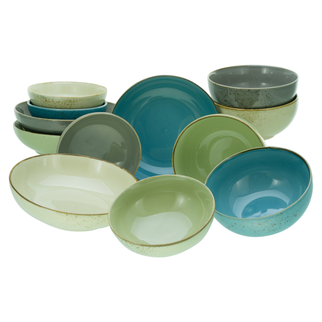 Nature Collection Bowl Set, Tableware Set, Bowl Set, 12 Pieces