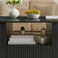 Table basse ovale de luxe moderne de 46,5 po avec tiroirs et compartiments de rangement-821537830