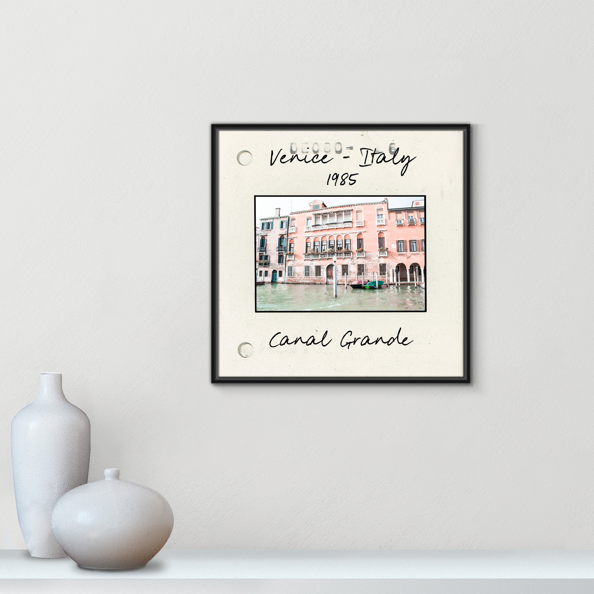 Venice, Italy - Grand Canal Print by Nan, 25.5" H x 25.5" W x 2" D, Black Floater Framed Canvas