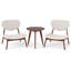 Ensemble de 2 chaises d'appoint avec table d'appoint et structure en bois massif-992163040