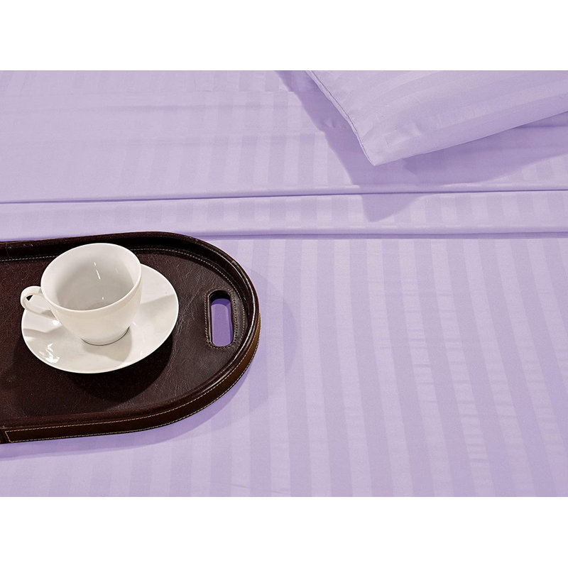 Microfiber Sheet Set, King Sheet Set + Fitted Sheet + 4 Pillowcases, Purple