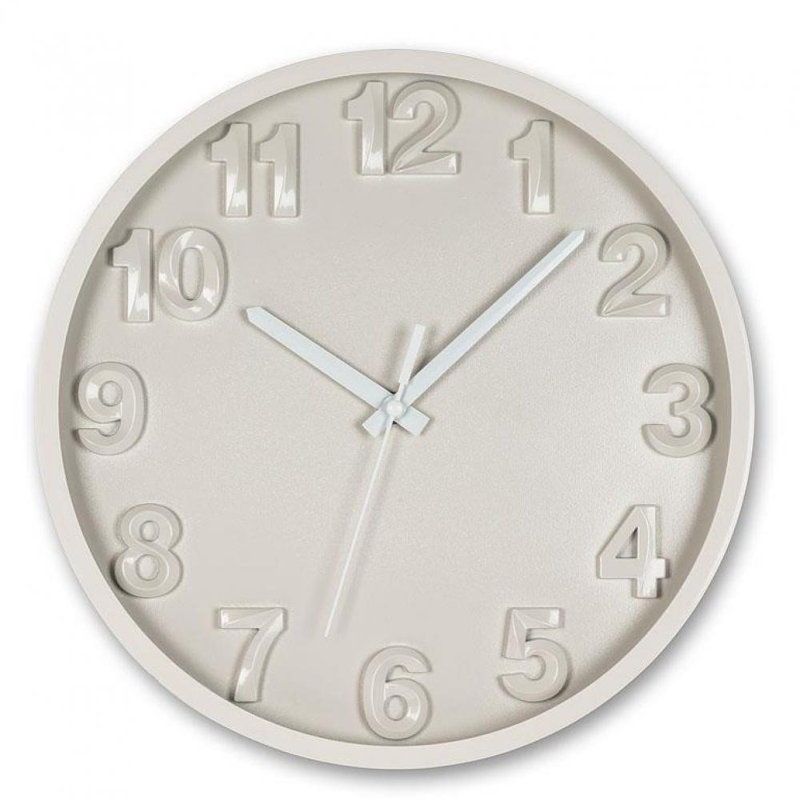 Horloge murale 12 po Fillingham, Gris / blanc