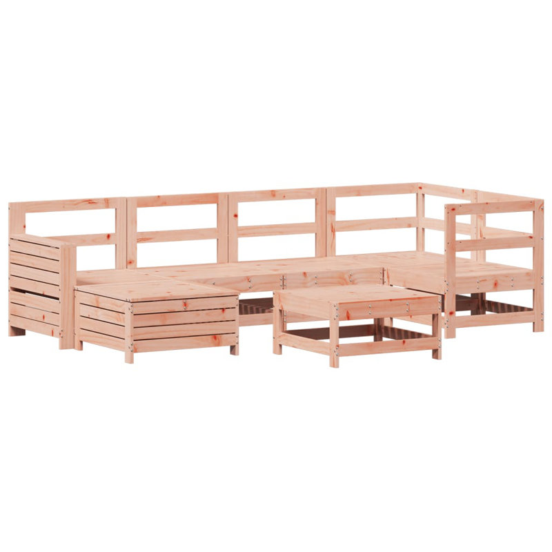 7 Piece Garden Sofa Set Solid Wood Douglas Fir