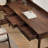 Simple Rectangle Nut-brown Solid Wood Writing Desk