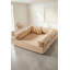 Canapé modulaire en L beige avec assise basse-1134157014