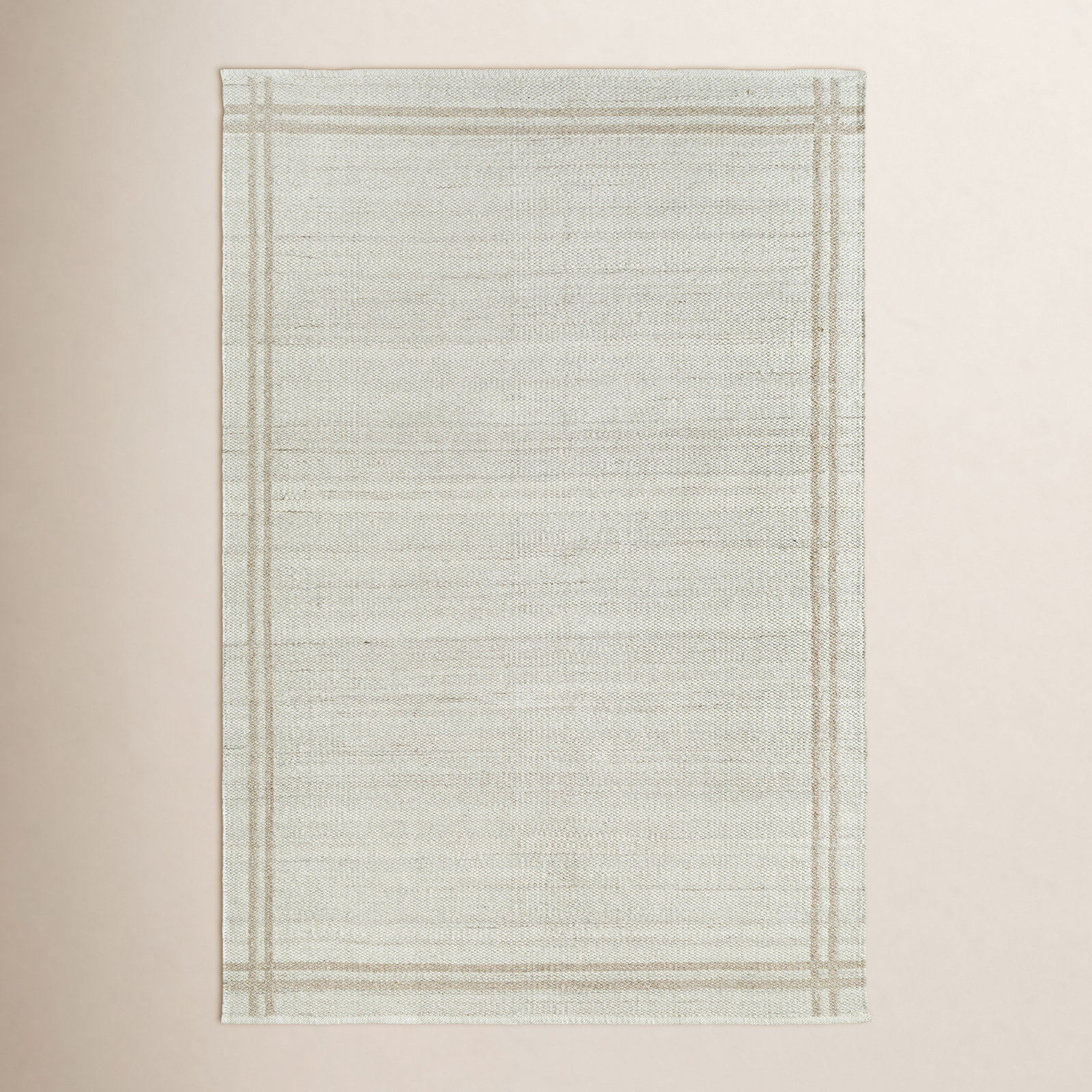 Lavande Hand-Woven Geometric Ivory Rug, Rectangle 5' x 7'6"