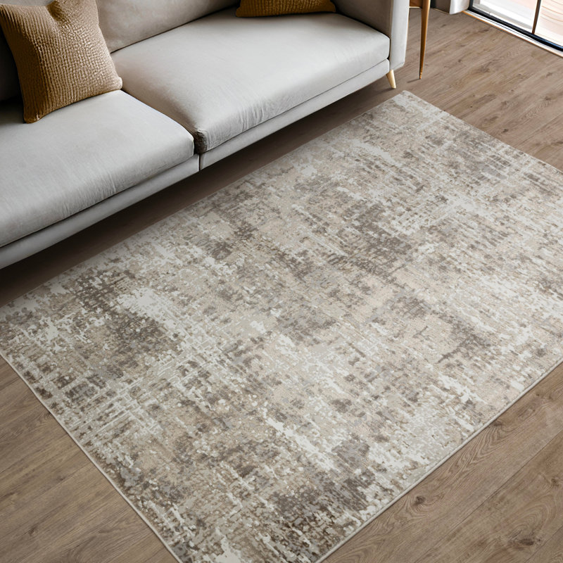 Annu Abstract Beige Area Rug, Rectangle 200 x 290 cm