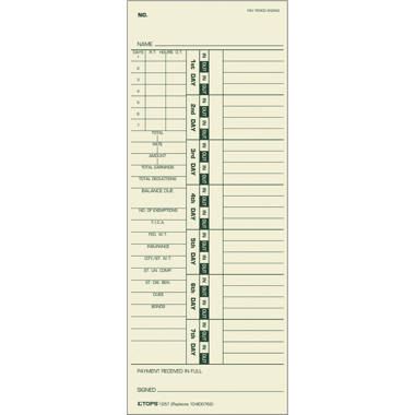 400 Weekly Time Cards For Amano, Acroprint, , Icon, Lathem, Simplex
