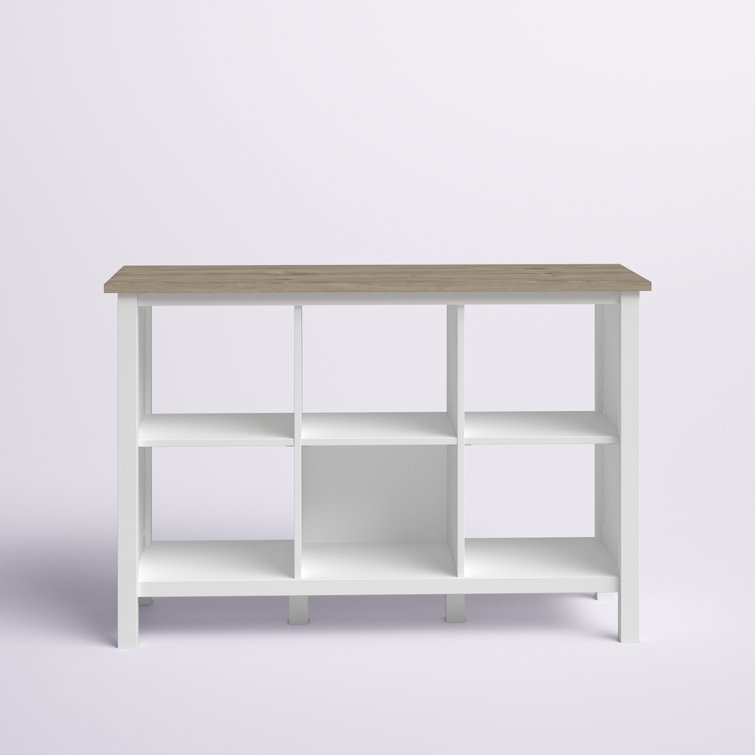 Eulas 36 in. Wide White 6 Shelf Bookcase Modern Tall Cube Bookshelf La