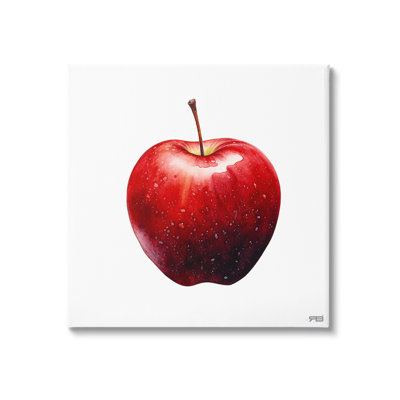 Bold Red Apple Canvas Wall Art Design By Rb