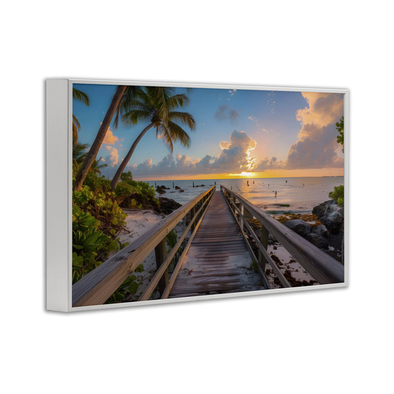 Giclée sur un quai de plage tropicale, design par LSR Creative Studio, H 12 po x l 18 po