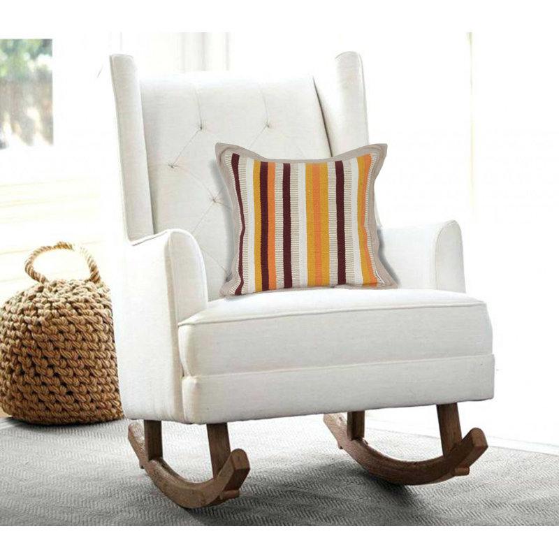 20" Multicolor Cotton Transitional Pillow Cover with Poly Insert