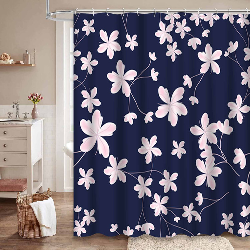 Rideau de douche Soft Cherry Blossom, L 72 po x l 84 po