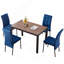 Ensemble de salle à manger 5 pièces comprenant une chaise de salle à manger nordique en velours bleu et une table de salle à manger en MDF Creative Design-1463727997