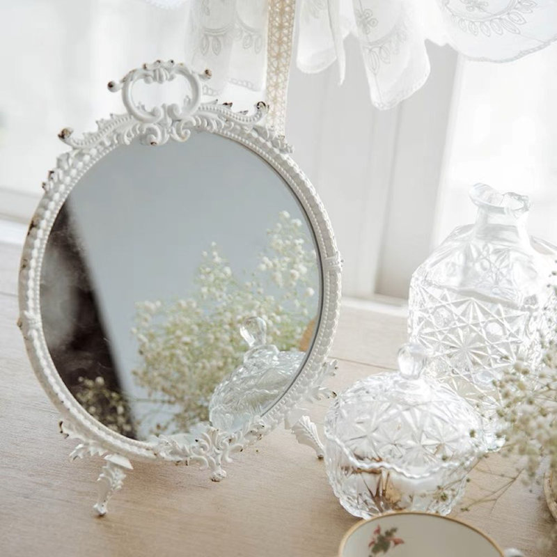 Miroir de maquillage étain