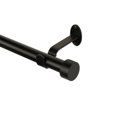 Victorine Adjustable 1" Single Curtain Rod with Contemporary Cap Finial