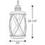 Lanterne suspendue d'extérieur 1 lumière H 20,25 po Chumasero