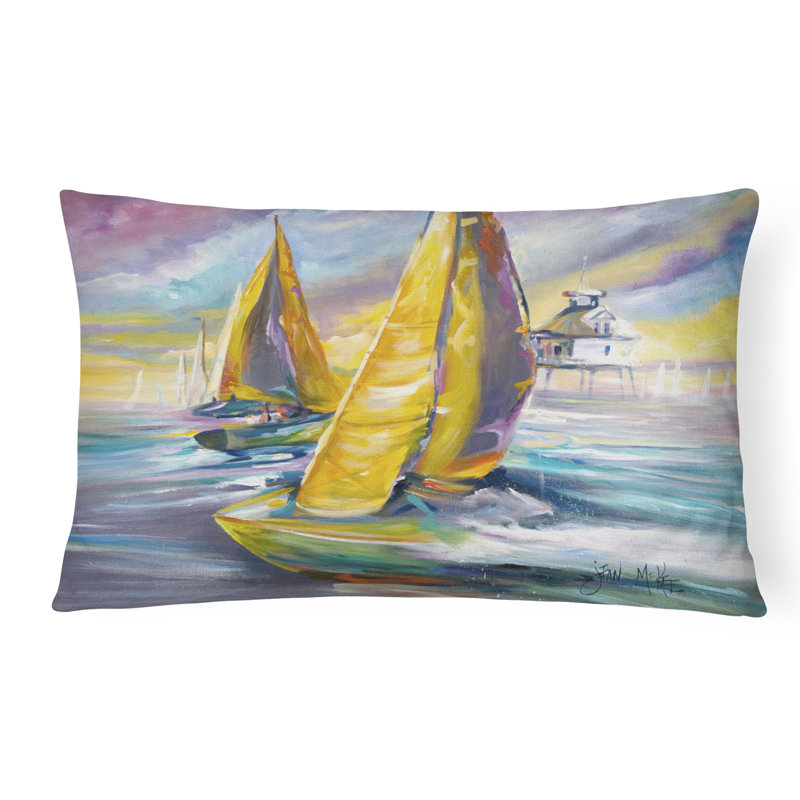 Coussin décoratif intérieur/extérieur avec phare central bay Sailboat
