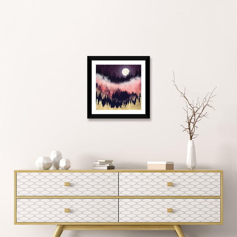 Evening Glow - imprimé, Blanc / aubergine / banane / brun clair / rouge br, H 16 po x l 16 po x p 1 po