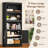 62.9'' H Bookshelf and Bookcase with Doors, 5-Tier Display Storage Cabinet, Remote Control LED Lights