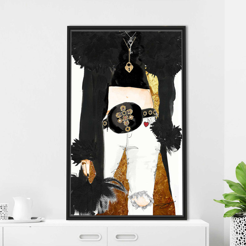 Bienheureux (vertical) - Peinture, H 63,5 po x l 39,5 po x P 2 po, Cadre flottant noir