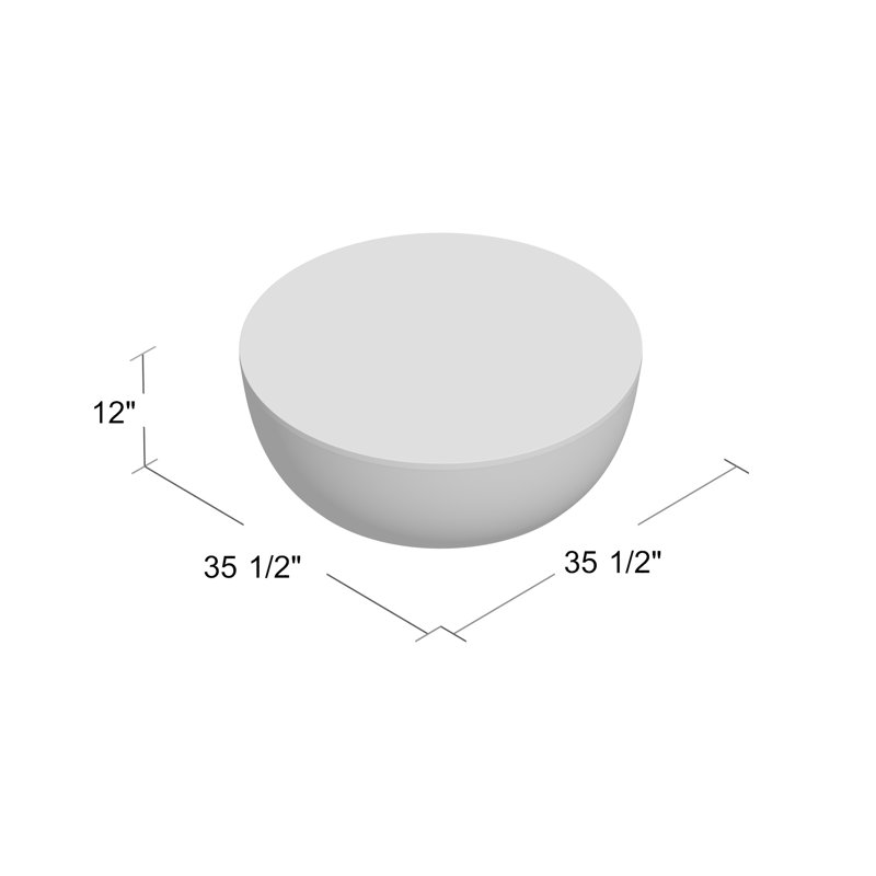 Jacob Solid Wood Cocktail Table, 12" H x 35.5" W x 35.5" D
