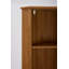 Armoire à vin de coin étroite avec tablettes ouvertes et porte grillagée en métal pour le salon et la salle à manger