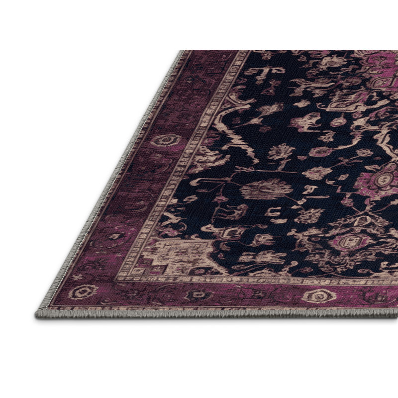 Machine Washable Overdyed Brown Area Rug