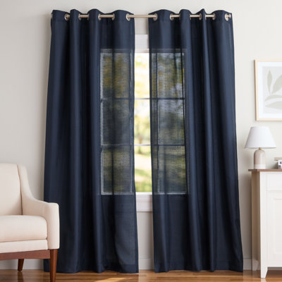Loha GT Aaliyah Solid Color Semi-Sheer Grommet Curtain Panels