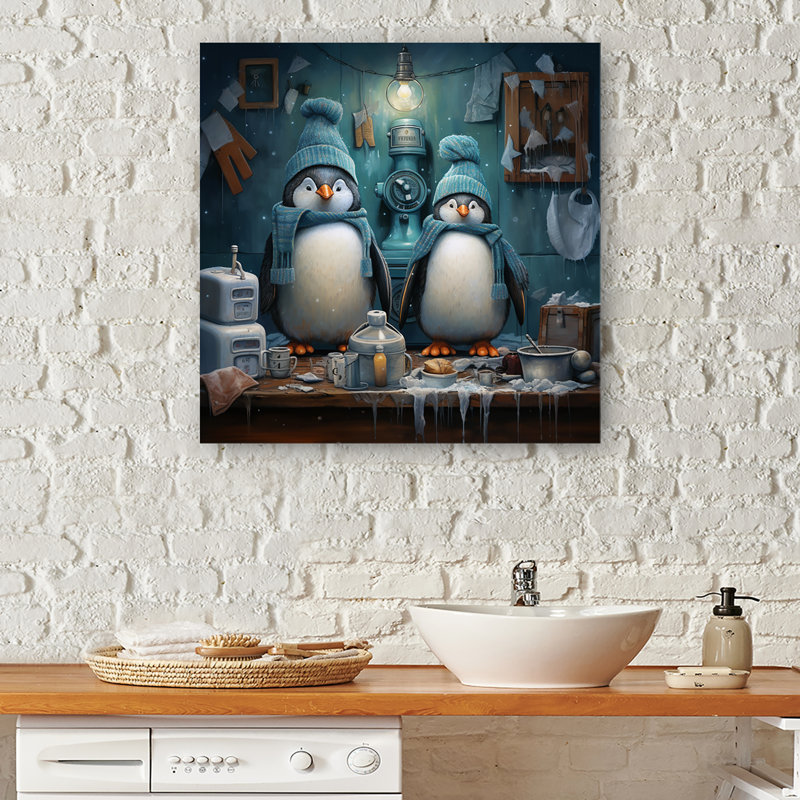 Chilly Penguins Laundry Room I - Laundry Wall Art, H 30 po x l 30 po x P 1,5 po