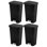 Poubelle de cuisine rectangulaire à pédale de 11,9 gallons Sterilite, noir (paquet de 4)
