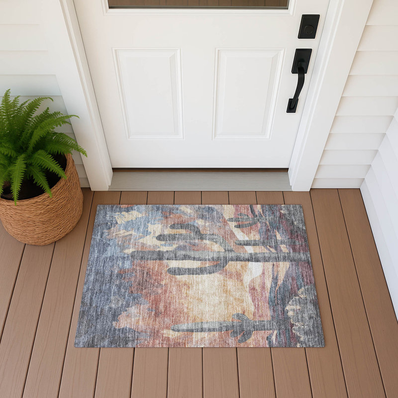 Tapis botanique intérieur / extérieur lavable à la machine Braegger ACN2337, Rectangle 1 pi 8 po x 2 pi 6 po