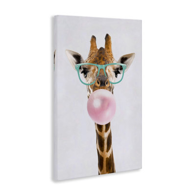 Bubblegum Hipster Giraffe Canvas Wall Art by Reinders