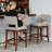 Bar Stools Set of 3,Upholstered Counter Height Bar Stools,Modern Counter Stools with Wood Legs for Kitchen Island Dining Room Bar,Brown