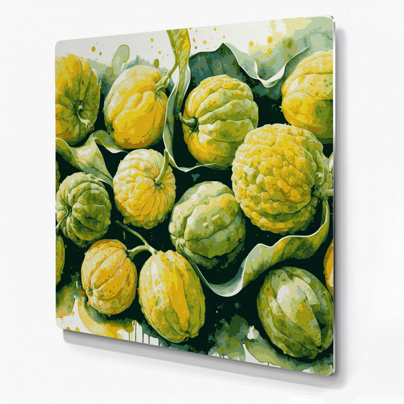 Art mural en métal «Fruit Ugli Fruit Beige», H 8 po x l 8 po