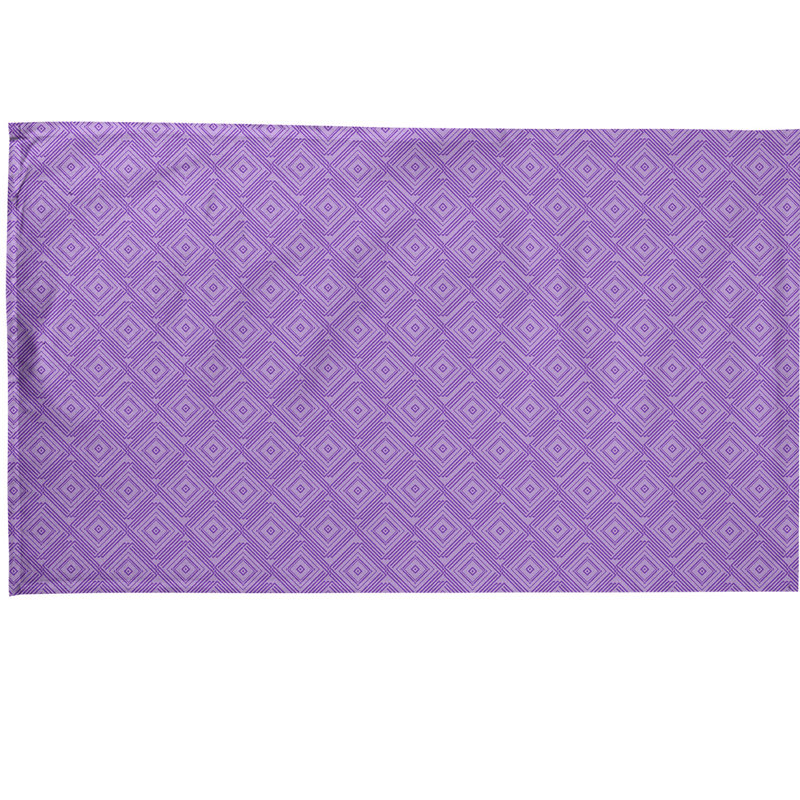 Serviette de thé à labyrinthe carré, Sergé de coton, Violet
