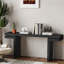 66 po extra large, placage de bois véritable, noir, table, console, couloir, entrée rapide, 66 po, minimaliste, cas d'utilisation multiple, maison, rangement, structure